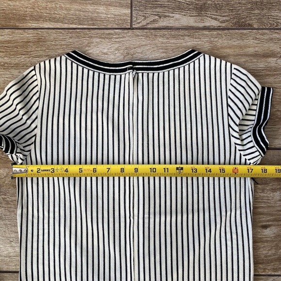 Vintage Black White Shear Stripe Dress - Picture 5 of 9